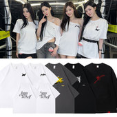 aespa专辑RichMan周边柳智敏金玟庭宁艺卓同款 短袖 T体恤纯棉衣服