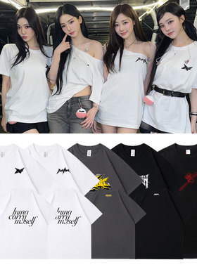 aespa专辑RichMan周边柳智敏金玟庭宁艺卓同款短袖T体恤纯棉衣服