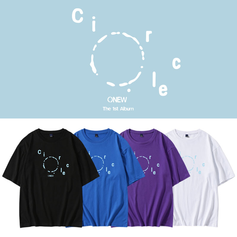 SHINee温流ONEW专circle周边同款短袖T恤宽松圆领落肩打歌衣服