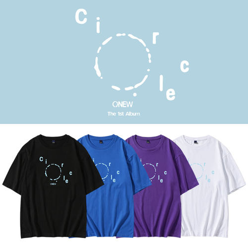 SHINee温流ONEW专circle周边同款短袖T恤宽松圆领落肩打歌衣服