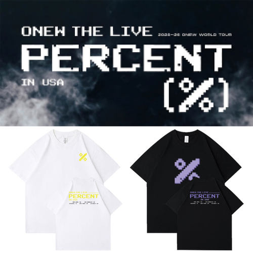 SHINee温流ONEW2026演唱会PERCENT(%)北美场周边同款短袖T恤纯棉