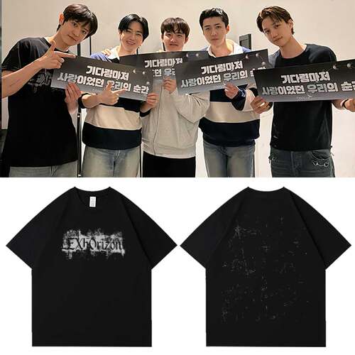 EXO六巡演唱会PLANET6 EXhOrizon周边同款短袖T恤纯棉印花上衣服
