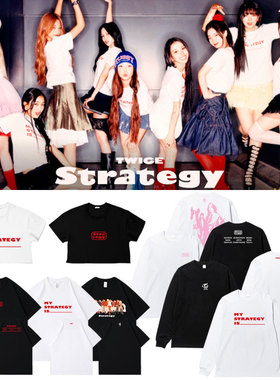 TWICE2024日专STRATEGY快闪周边同款衣服纯棉印花长短袖T恤打底衫