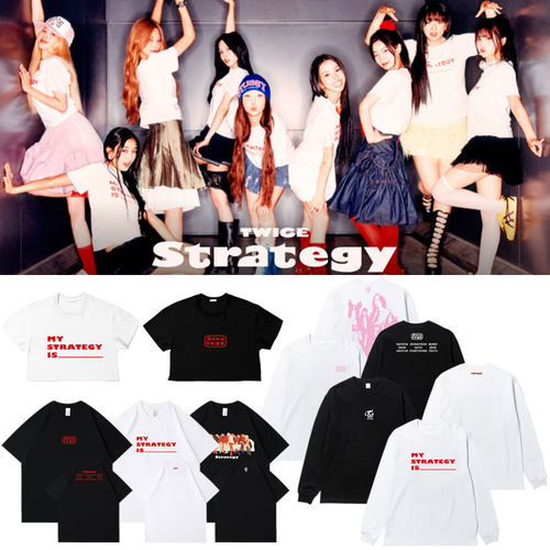 TWICE2024日专STRATEGY快闪周边同款衣服纯棉印花长短袖T恤打底衫
