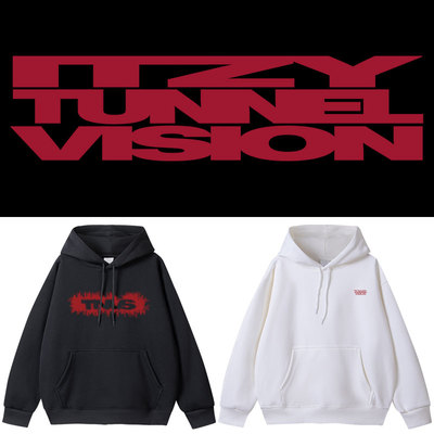 ITZY专辑TunnelVision周边应援快闪同款卫衣服套头印花连帽衫男女