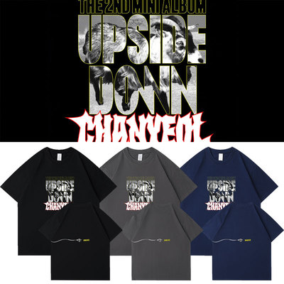 2025EXO朴灿烈周边UpsideDown应援同款衣服纯棉印花短袖T恤打底衫