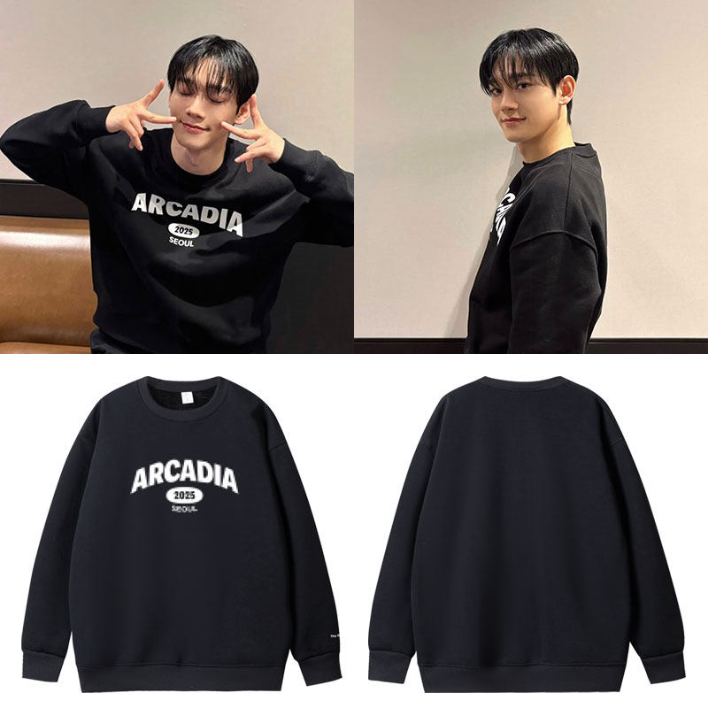EXO金钟大CHEN演唱会Arcadia周边饭制同款卫衣服圆领印花薄款加绒