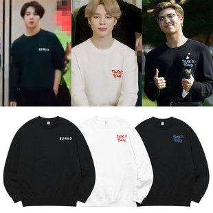 防弹朴智旻金南俊衣服同款卫衣宽松套头加绒薄秋冬