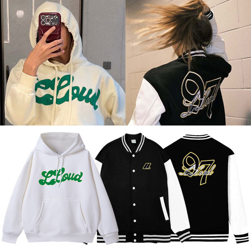 LISA周边衣服同款卫衣帽衫薄款加绒印花棒球外套春秋冬男女装外穿