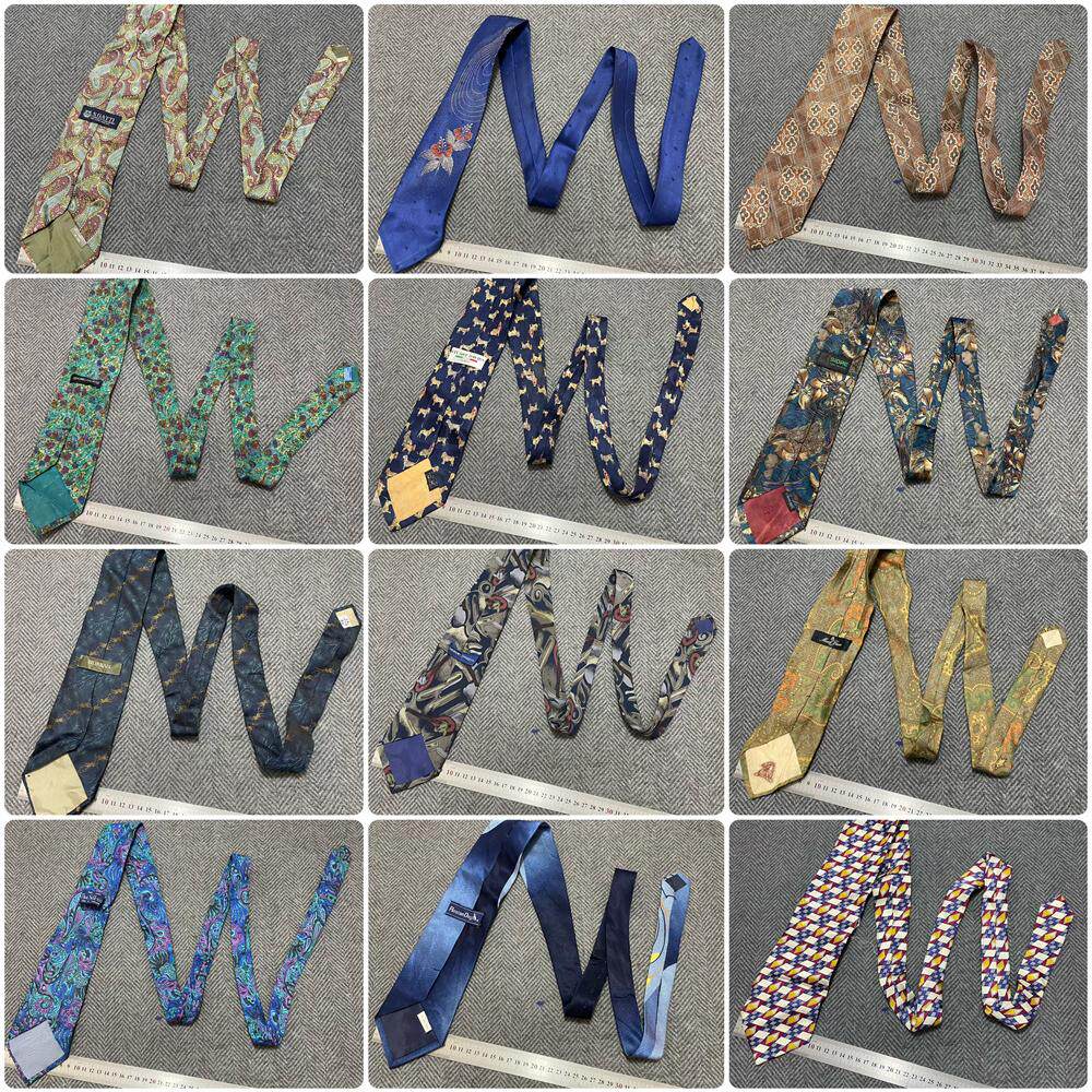 外贸原单古着真丝领带腰果花图案