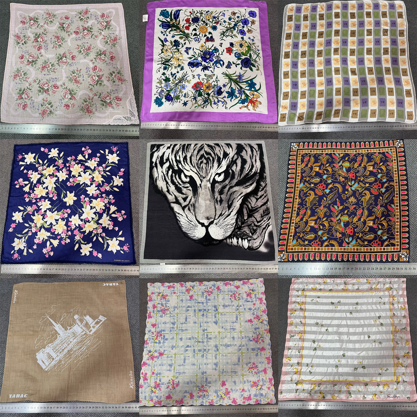 vintage日制中古方巾手帕口袋巾