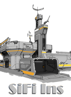 科幻功能型建筑场景参考图素材设计图原画资料（无敌细节结构）