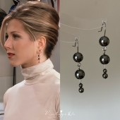 「瑞秋同款 优雅高级感大溪地黑施家珍珠耳环耳坠耳夹 」老友记法式