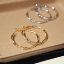 「熔岩浪环」经典 轻奢高级闪耀波浪圈圈金属圆环耳环耳圈耳夹 法式