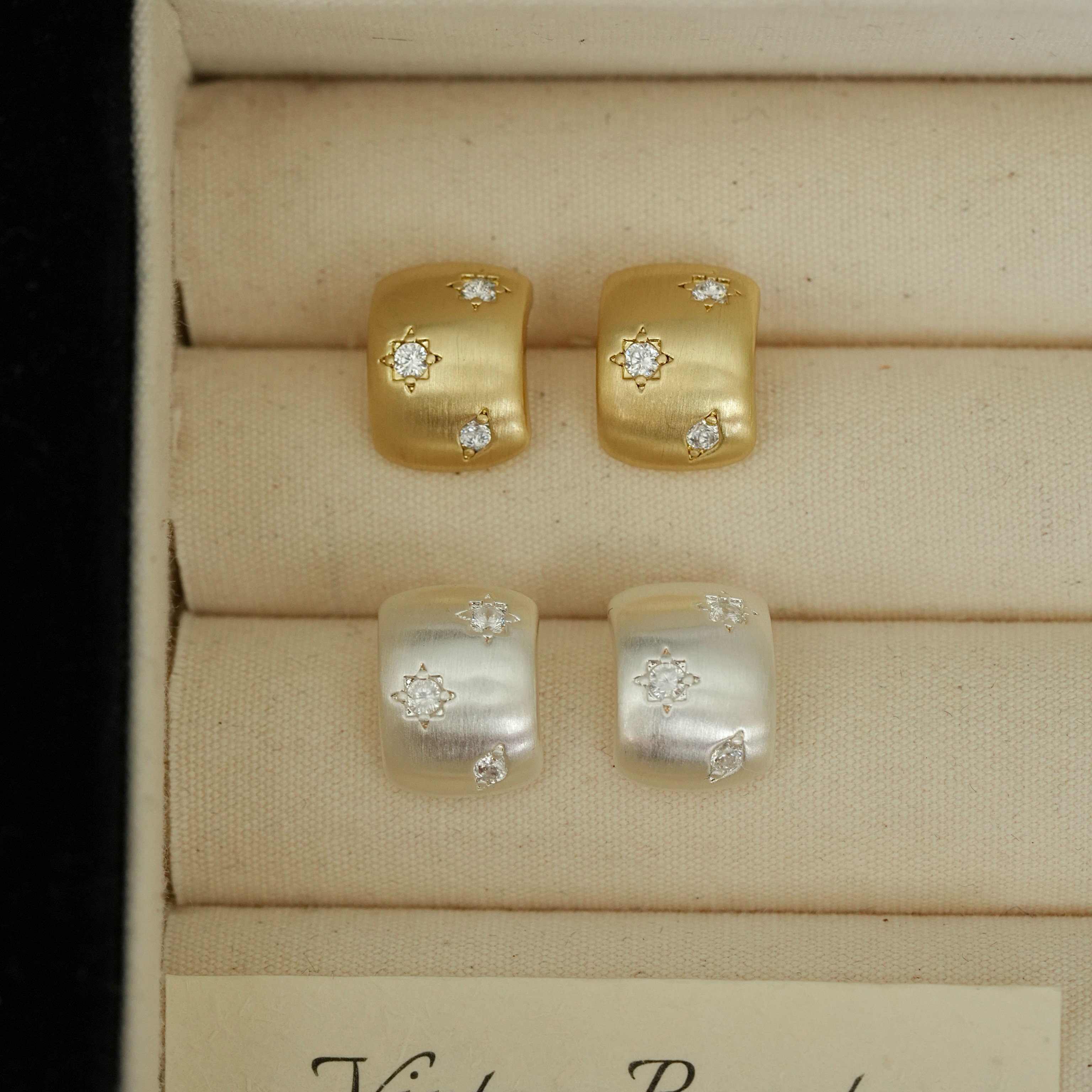 自由之律·经典百搭拉丝金银耳环