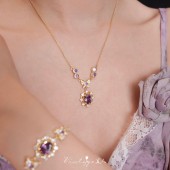 「仲夏薰衣草」轻奢复古温柔闪耀百搭紫色锆石可调手链项链锁骨链