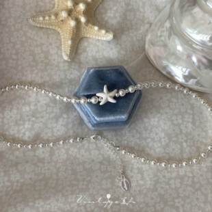 「海派甜星」法式 锁骨链 博主高级感ins设计串珠百搭珍珠海星项链