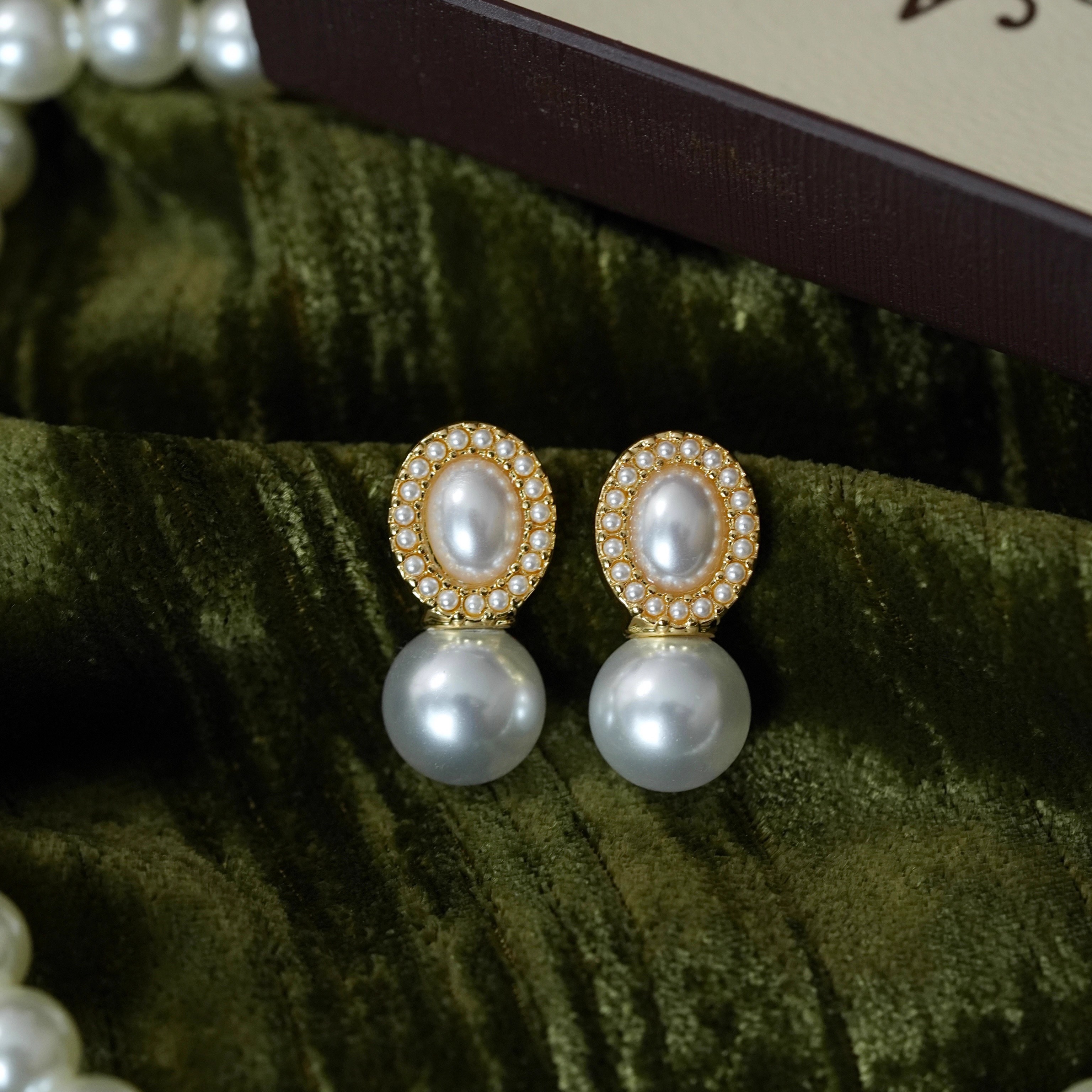 巴黎旧梦~复古法式宫廷珍珠耳环