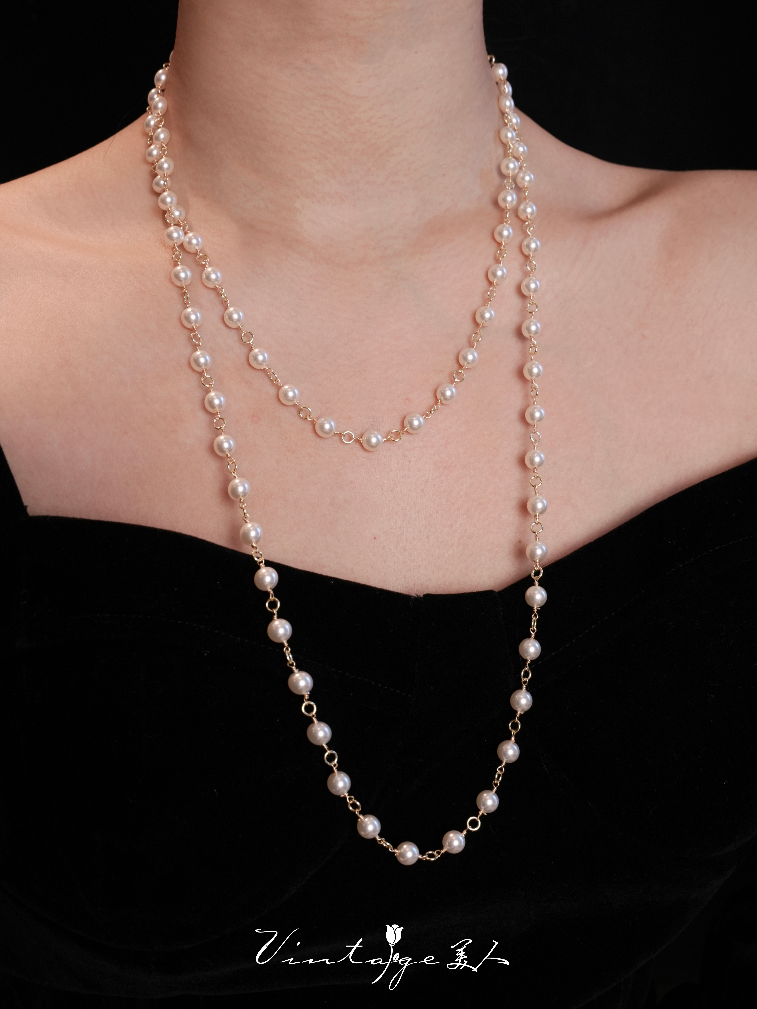 「千金玛德琳」法式珍珠毛衣链