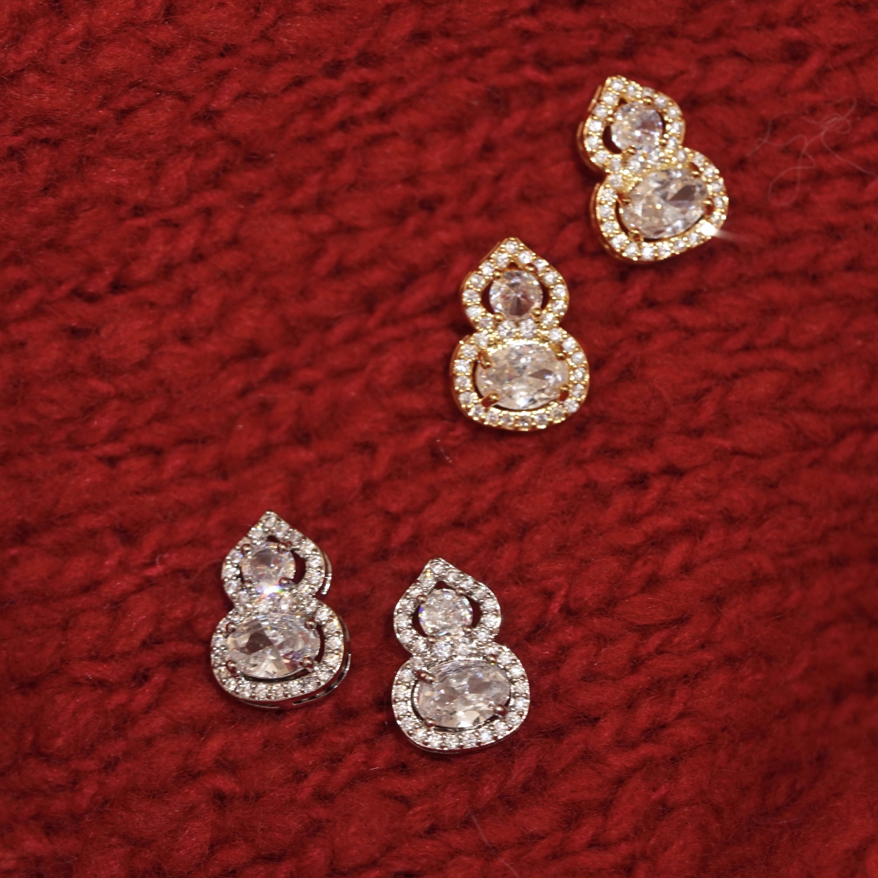 「闪钻葫芦」法式高级感闪耀小众百搭气质新年福禄葫芦耳环/耳夹,饰品/流行首饰/时尚饰品新,耳环,淘宝优惠券,粉丝福利购,淘宝优惠卷