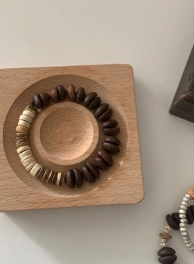 咖啡豆手串纯天然搭配百香手链椰子隔片男女情侣小众设计生椰拿铁