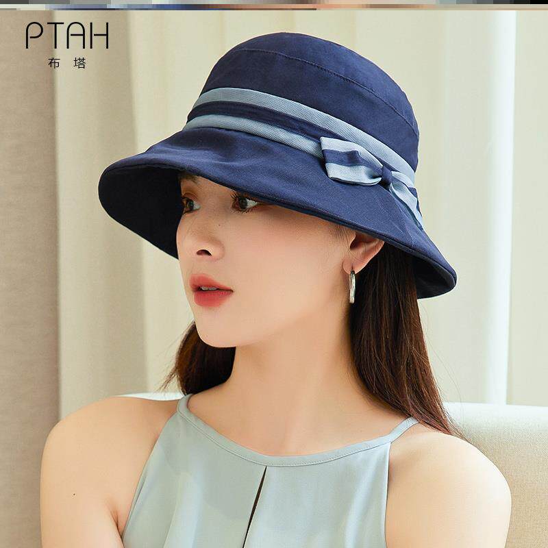 布塔夏天真丝遮阳帽女士时尚百搭宽檐帽桑蚕丝太阳帽防晒透气轻薄