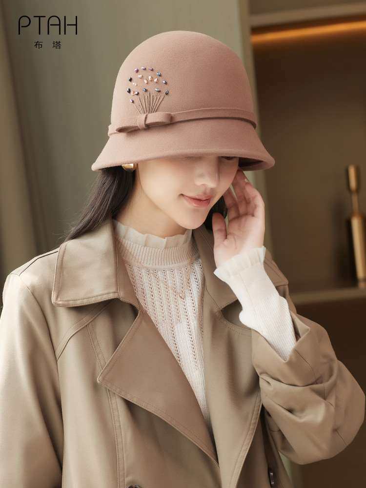 布塔帽子女圆顶帽英伦优雅简约时尚礼帽休闲骑士帽秋冬羊毛渔夫帽,服饰配件/皮带/帽子/围巾,帽子,淘宝优惠券,粉丝福利购,淘宝优惠卷
