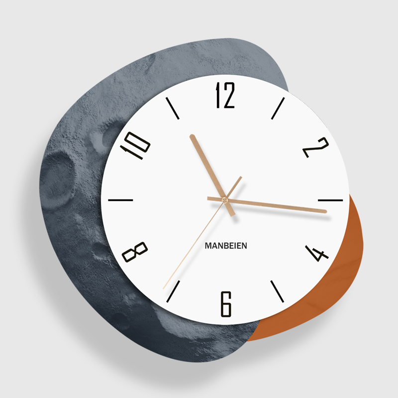 汉仪墨迹简约挂墙石英钟挂表