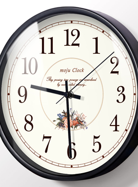 简欧式钟表挂钟客厅家用超静音墙上免打孔创意卧室时钟挂表石英钟