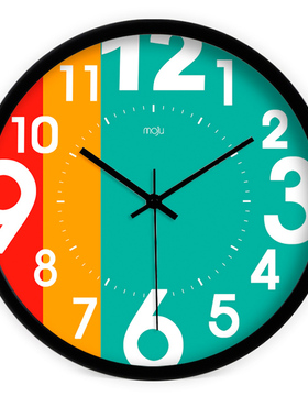 包邮 挂钟钟表时钟创意时尚简约绚丽大号客厅卧室静音石英钟挂表