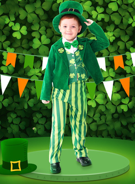 St. Patrick's Day圣帕特里克节绿色节爱尔兰妖精三叶草小西装服