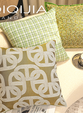 小清新北欧抱枕绿色系新中式客厅软装床头沙发靠垫样板间靠垫枕套