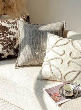 柒柒家高级感沙发抱枕套轻奢样板房客厅靠枕床头靠垫飘窗腰靠背枕