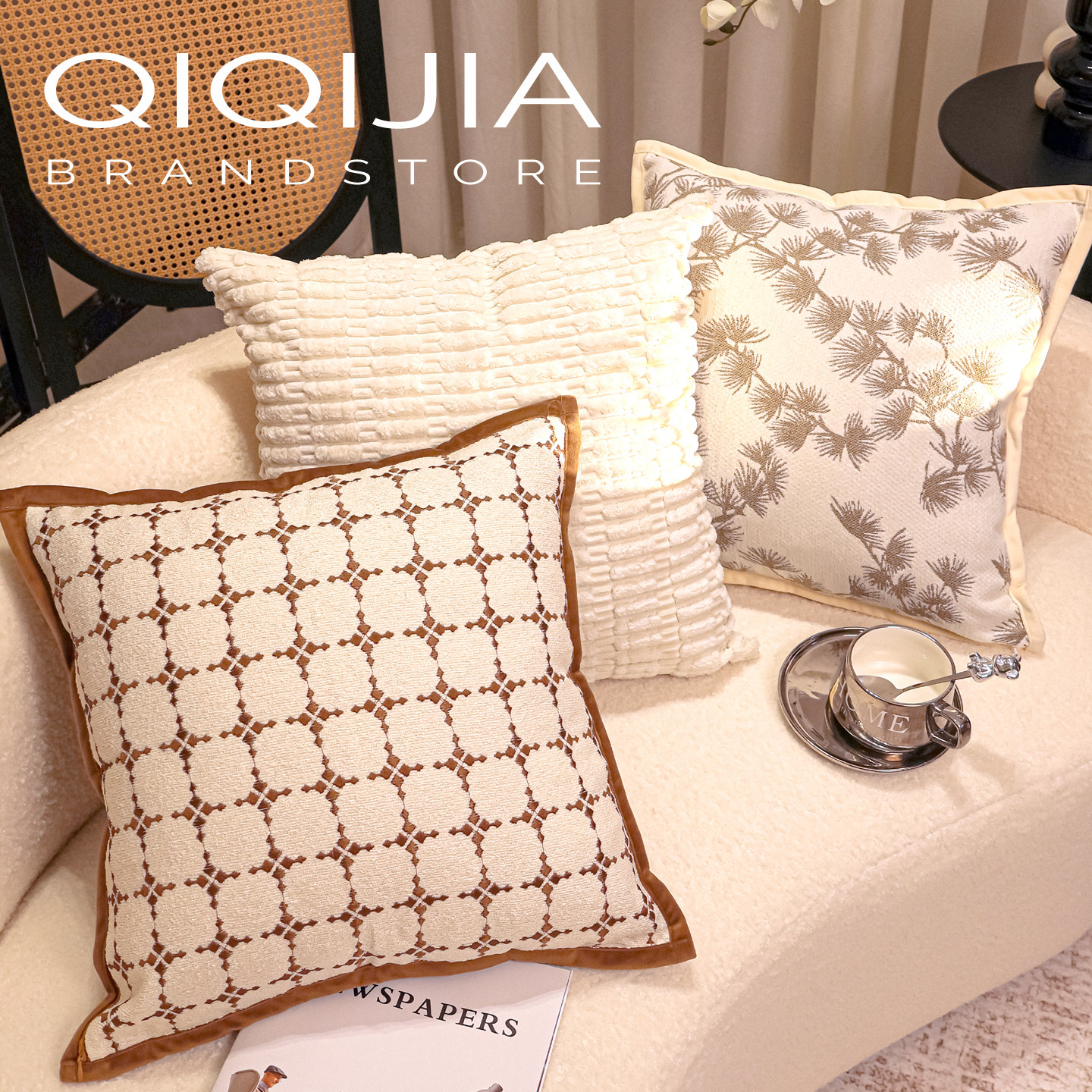 法式复古抱枕套沙发靠背垫