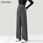 孕妇裤子2025新款秋冬季加绒加厚外穿休闲宽松显瘦高腰抽绳直筒裤