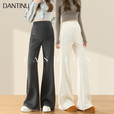 丹媞奴秋冬加绒孕妇显瘦微喇裤