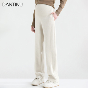 孕妇裤秋冬季外穿阔腿裤托腹宽松大码运动时尚秋季直筒垂感拖地裤