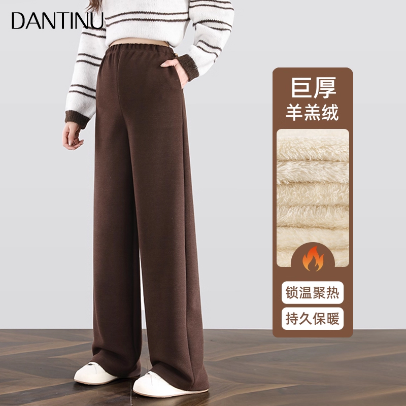 孕妇无托腹阔腿裤秋冬加绒加厚