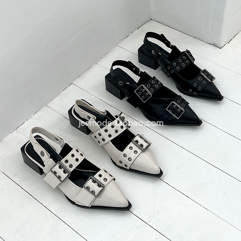 单鞋英伦一字扣玛丽珍女鞋