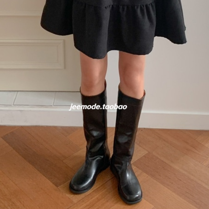 骑士靴女鞋两穿ins风低跟高筒