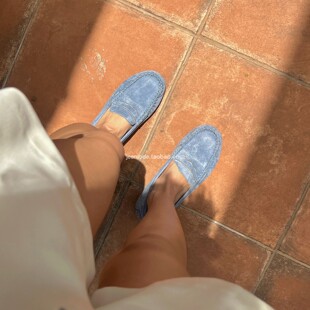 复古低帮女鞋 绒面舒适浅口豆豆简约乐福鞋 新款 小池在首尔24年秋季