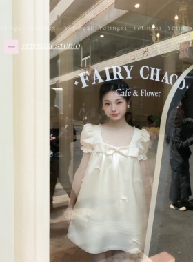 YETINGXI miu家二公主/超奶缎面蝴蝶结娃娃裙纯欲少女显瘦连衣裙