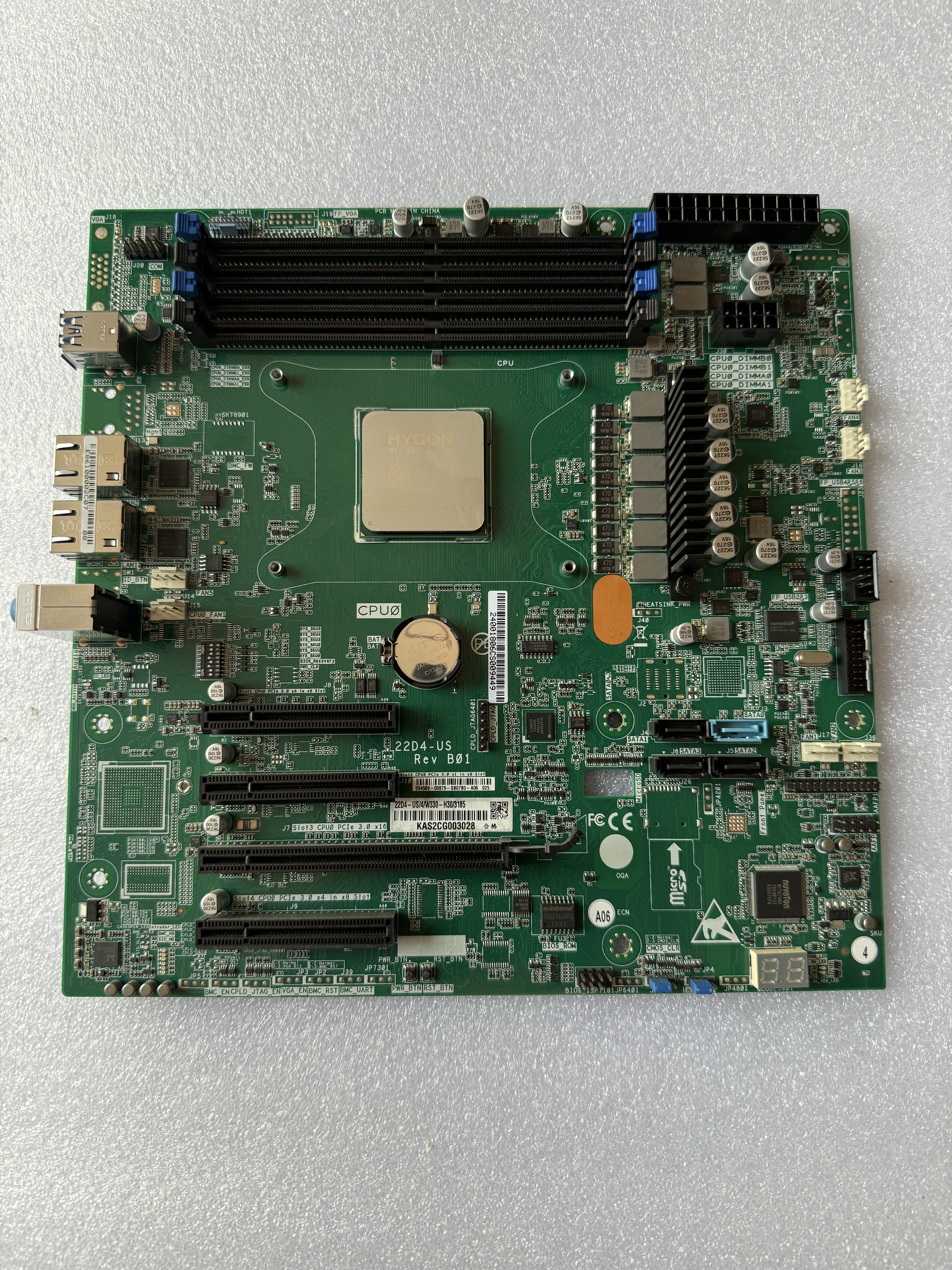 W330-H350主板 中科海光 处理器 3185 22D4-US W330-H30服务器板