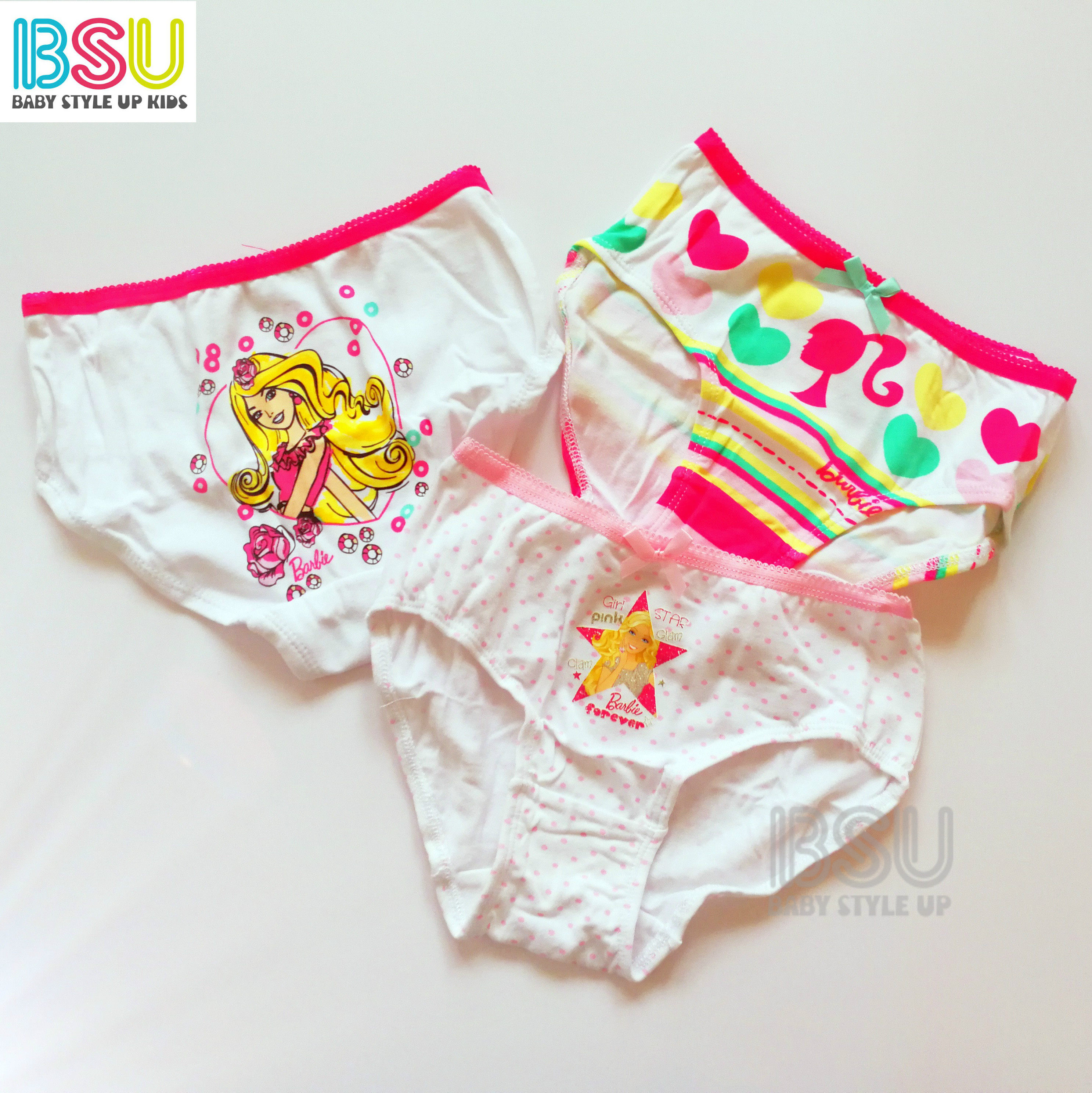 迪士尼disney品牌专柜正品芭比娃娃女童儿童纯棉透气三角内裤短裤