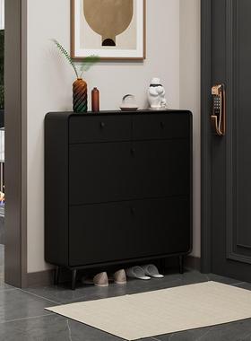 鞋柜家用门口黑色入户超薄翻斗玄关柜进门大容量简约省空间鞋架