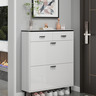 鞋柜家用门口 2025 新款轻奢大容量超薄翻斗烤漆入户玄关储物柜