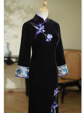 quality cheongsam chinese traditional qipao dress旗袍丝绒