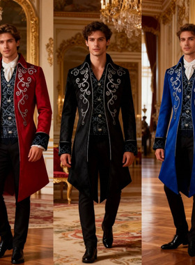 Mens Tuxedo Steampunk Victorian Medieval Suit Prince Costume
