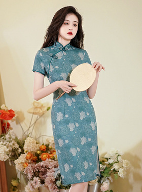 chinese style dress qipao women elegant cheongsams short