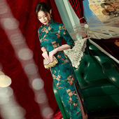 vestidos women chinese dresses旗袍装 qipao 中长袖 cheongsam